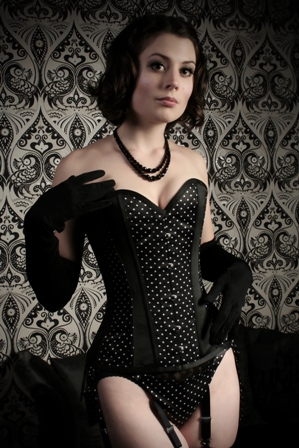 Black & White Dot Dita Corset