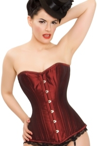 Waist Training Long Length Overbust Corset In Ruby Rust