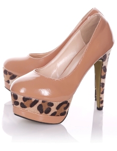 Tan Shoes With A Unique Animal Print 